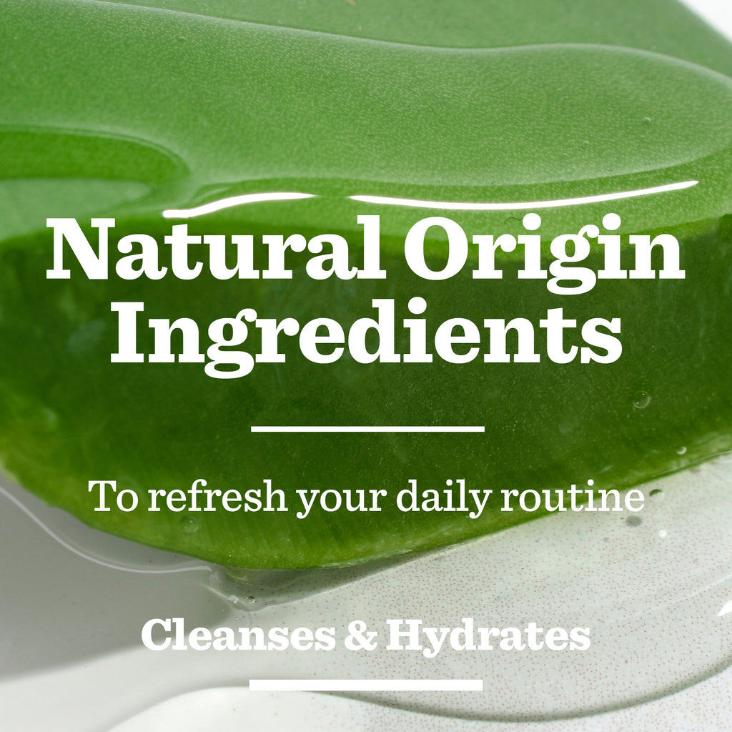 Close-up of a green gel with text: Natural Origin Ingredients. The Original Skincare Kit by Bulldog refreshes your routine—cleanses & hydrates. Perfect for gifting or daily use as a men’s moisturiser.